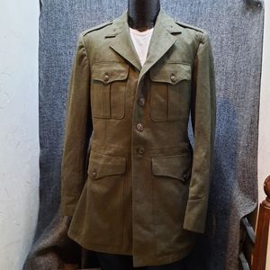 Mens Military wool Peacoat Overcoat Jacket